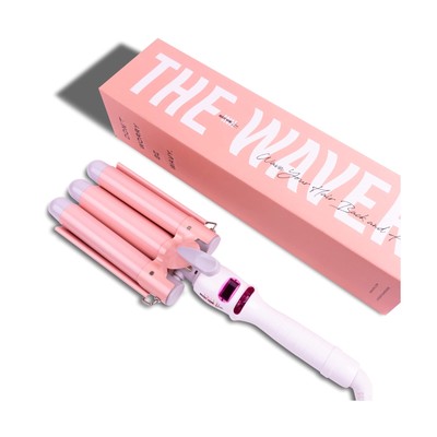 | 3 Barrel Ceramic Curler Wand For Beach Waves, D...