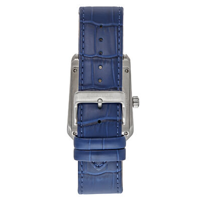 Pre-owned Heritor Automatic Wyatt Skeleton Watch - Silver/blue