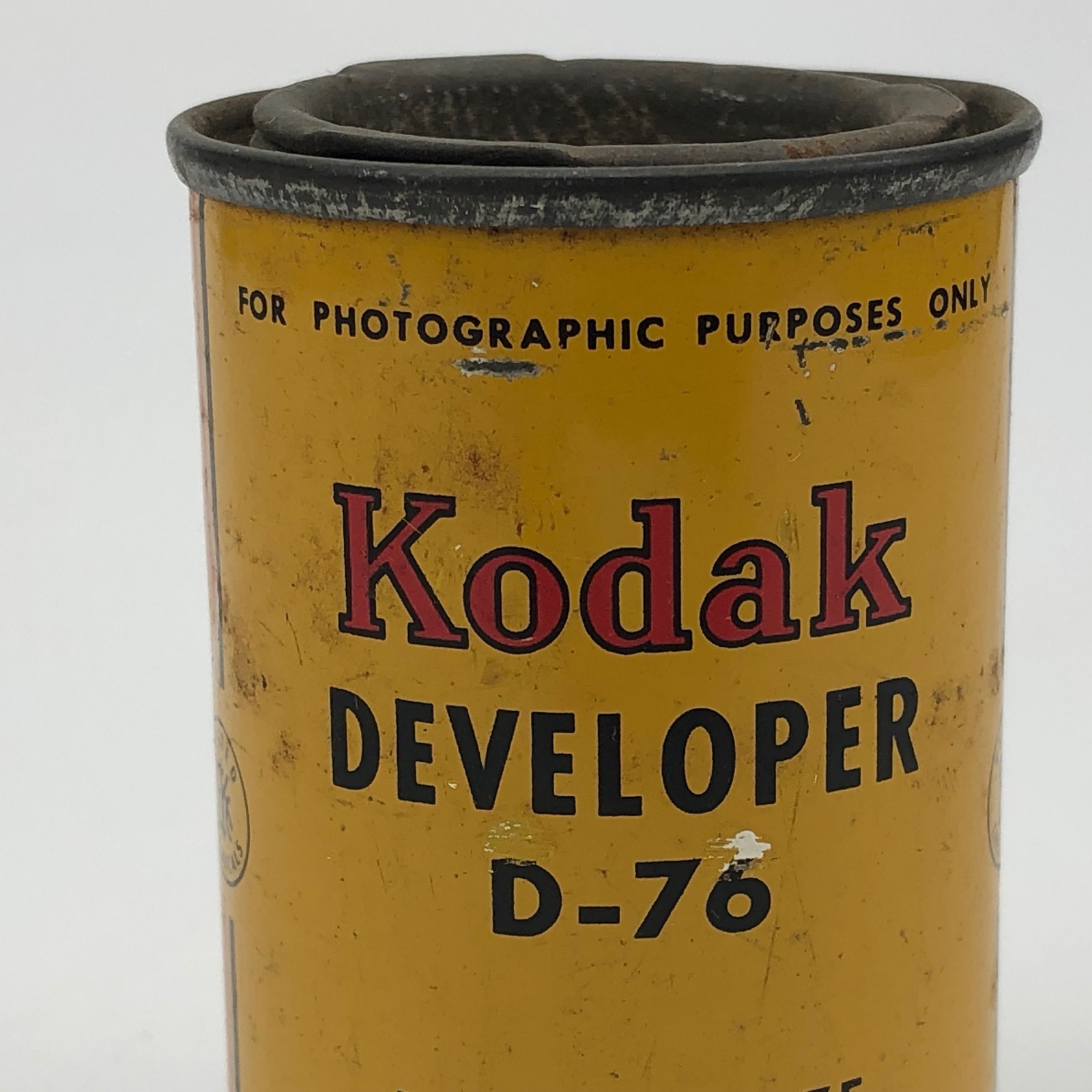 Vintage Kodak Developer D-76 Metal Tin Can 1 Quart size 3 1/2 oz powder