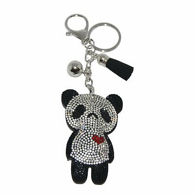 Panda Keychain Bling Backpack Charm Sparkly Bedazzled Rhinestone Panda Bear...