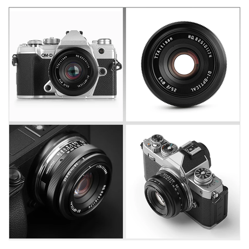 TTArtisan 25mm f/2 APS-C Lens for Sony E/Fuji X/Nikon Z/M43/L-Mount Pancake Lens