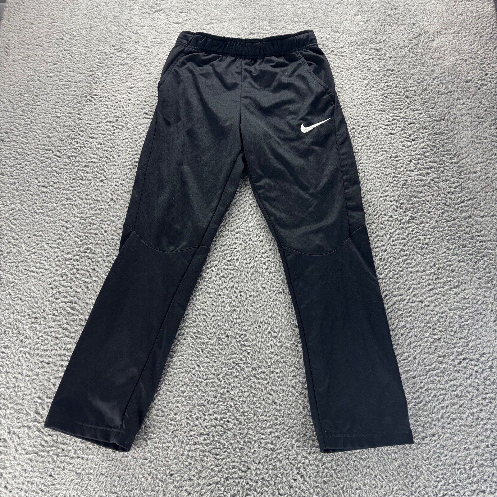Nike Track Pants Boys XL Black Polyester Fleece Straight Fit