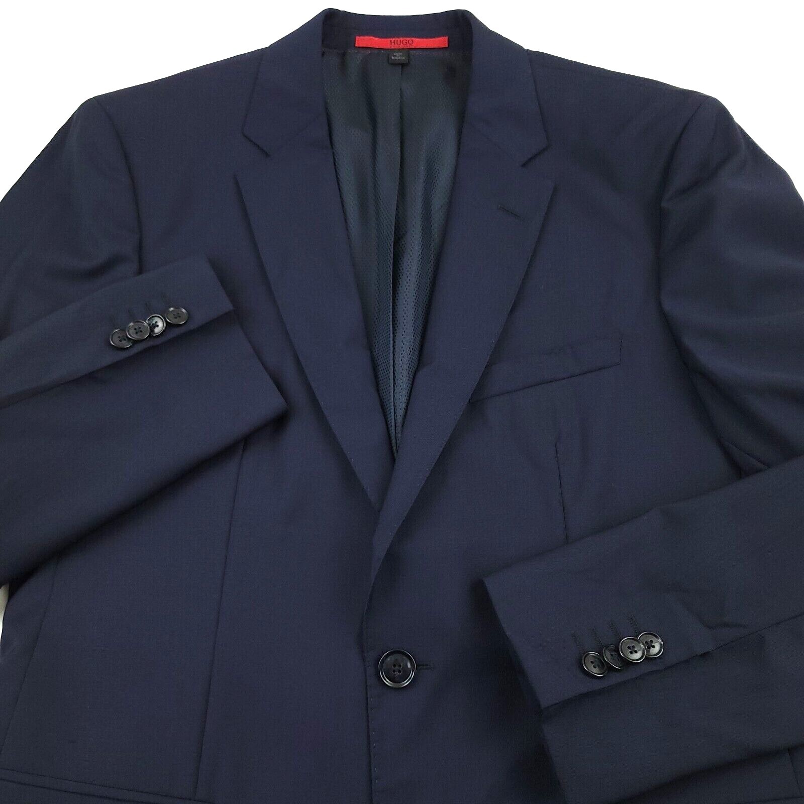 $395 HUGO BOSS Jeffery 181S Solid Blue Wool Suit Jacket Blazer Mens Size  36R | eBay