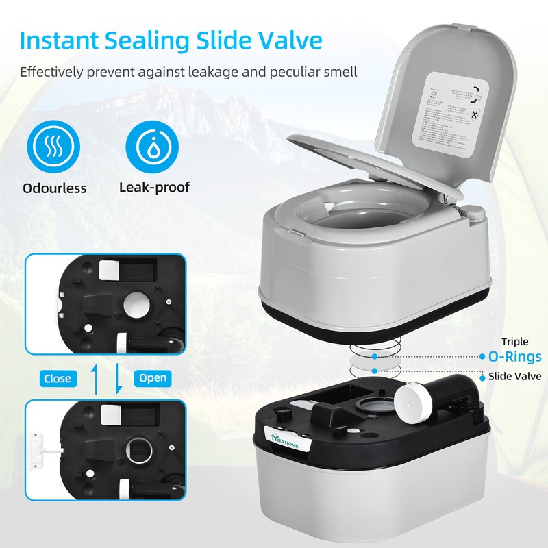 6.3GAL Portable Potty Toilet Outdoor Camping Portable Travel Mobile