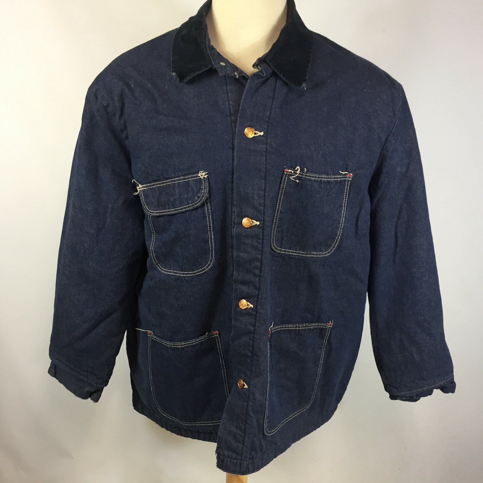 Vintage Sanforized Wrangler Denim Jean Chore Work Coat