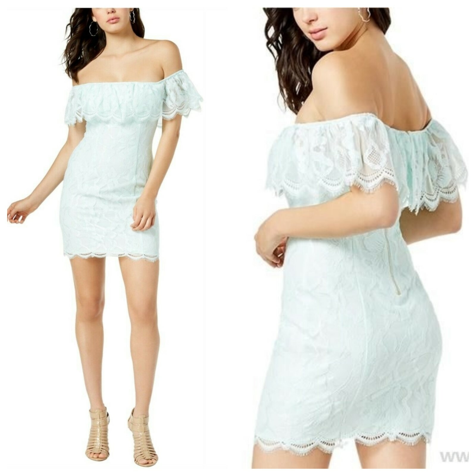 guess off the shoulder bodycon dress