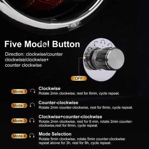 DUKWIN Automatic 9 Watches Watch Winder LCD Remote Control Display Box Case LED