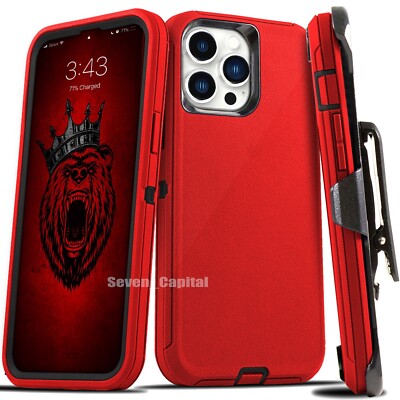 For iPhone 15 14 Plus 13 12 11 Pro Max Shockproof Heavy Duty Case + Belt Clip