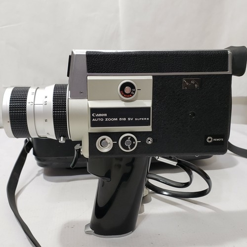 Vintage Canon Auto Zoom 518 SV Super 8 Movie Camera & Lens With Case For Repair