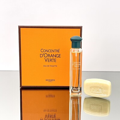 CONCENTRE D'ORANGE VERTE HERMES EDT 15ML SPR & SAVON PARFUME SOAP 25g MINI (HC25