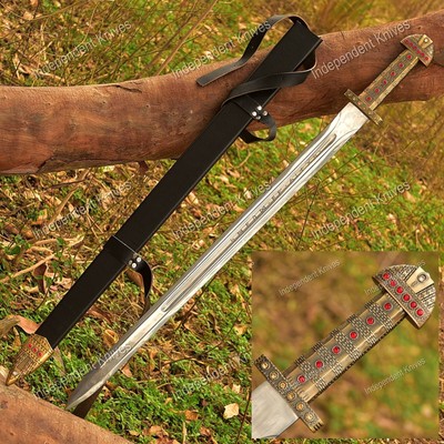 SWORD FULL TANG, Viking Sword 38'In SHARPE Steel Polish' The Last Kingdom Sword