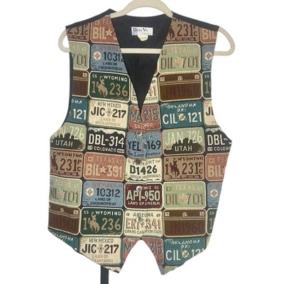 Deja Vu Vintage Retro 90s License Plate Tapestry Vest Large