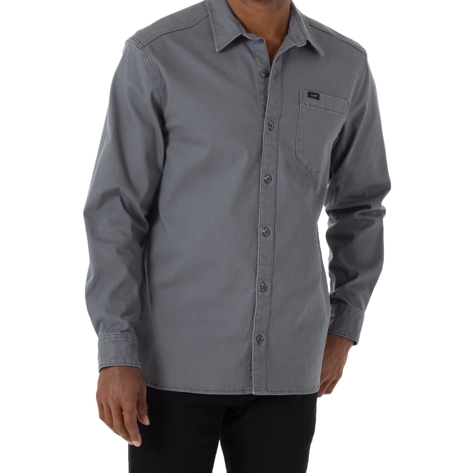 

New Lee Мужская универсальная рубашка с длинным рукавом Calvary Twill Size, Серый