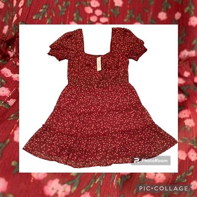 Trixxi Francesca s Floral Christmas Dress-New-Size XL-Tiered Layers-Smocked
