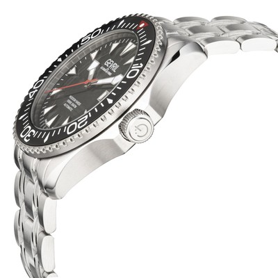 Pre-owned Gevril Men 48800 Hudson Yards Swiss Automatic Diver Rotating Ceramic Bezel Watch