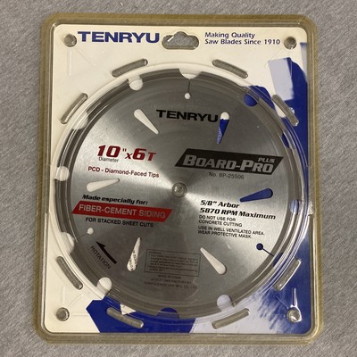 TENRYU BP-25506 Board-Pro Plus Fiber Cement 10-Inch 6T Saw Blade
