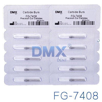 10Pcs Dental Tungsten Carbide Burs Trimming & Finishing Egg Football Bur FG 7408