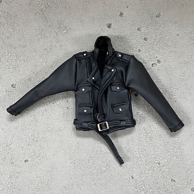 PB-LJK-S: 1/12 Black Biker Leather Jacket for 6 inch slim body