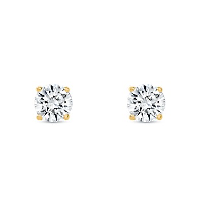 Pre-owned Shine Brite With A Diamond 1 Ct Round Lab-created Grown Diamond D/vvs 14k Yellow Gold Stud Earrings Screw