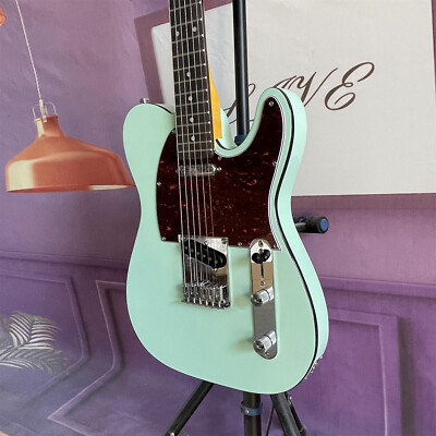 6 Strings Green TL Electric Guitar Solid Body Maple Neck Fixed Bridge Chrome