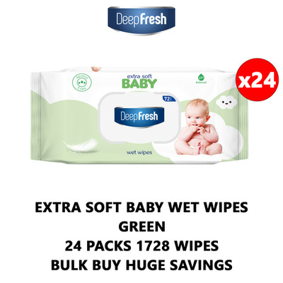 Deep Fresh Baby Wipes 24 Packs (1,728 Wipes) Extra Soft Alcohol-Free Gentle