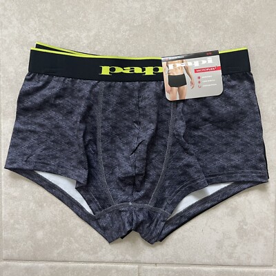 Papi Men's Underwear Brazilian Trunks 2 Pair Microflex New 4-Way Stretch