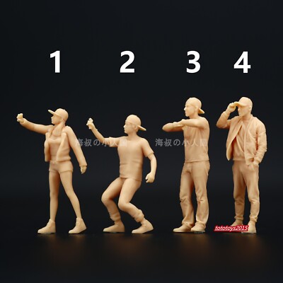 4pcs 1/87 Graffiti Young Man Scene Props Miniatures Figure For Cars Vehicles Toy