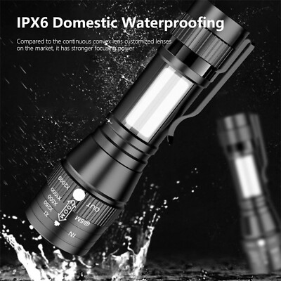 LED Flashlight High Super Bright Flashlight With 4 Modes Battery Powered Pocket