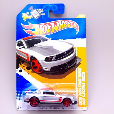 2012 Hot Wheels #008 Mustang Boss 302 Laguna Seca Gray 8/50 New Models Red PR5