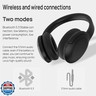 GU-DI Active Noise Cancelling Headphones, Wireless Over Ear Bluetooth Headphones, Hi-Res Audio, Deep Bass, with mic, Foldable Lightweight Headset, Suitable for Travel Home Office Gym Cellphone PC