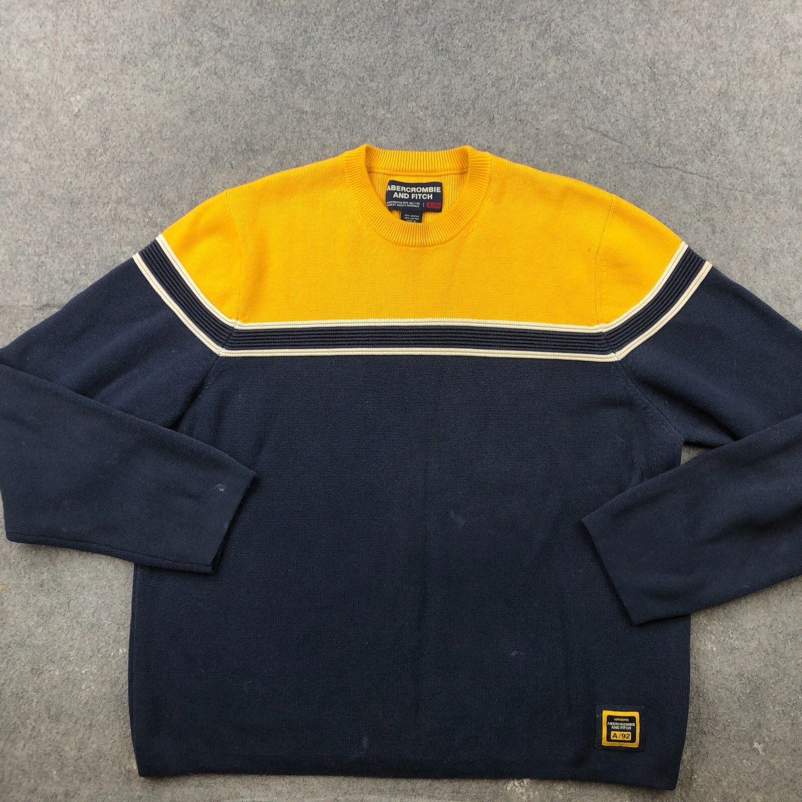 オールド USA購入新品アバクロンビー&フィッチフード付き裏ボアトレーナーXL青 Abercrombie&Fitch アバクロンビー&フィッチ 正規品