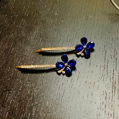 USA Lucky Clover Flower Leaf Bobby Pin Hair Clip Hairpin Rhinestone Crystal B10