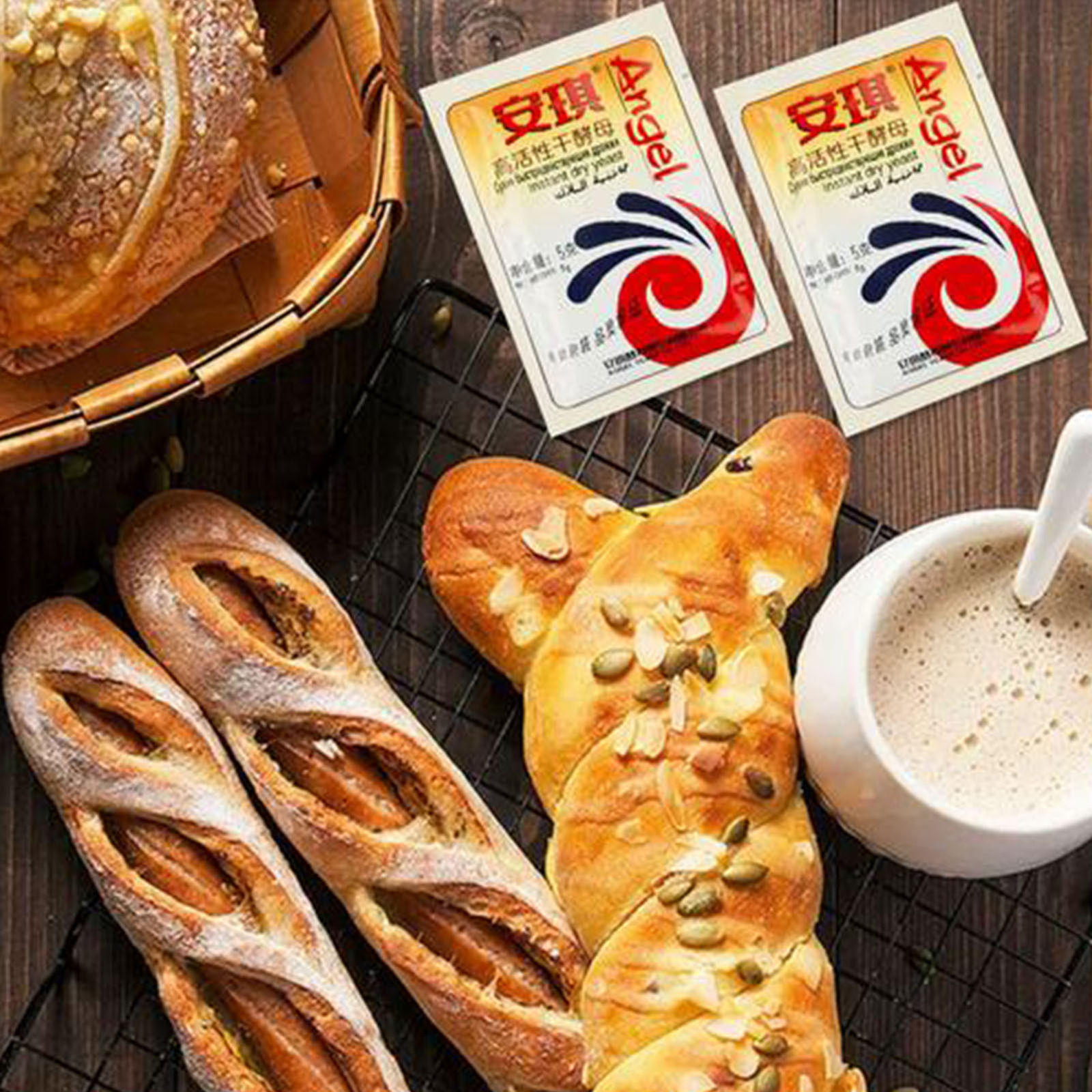 10x Angel Active Dry Yeast High Strength Fermenting less sugar for Bread Dough