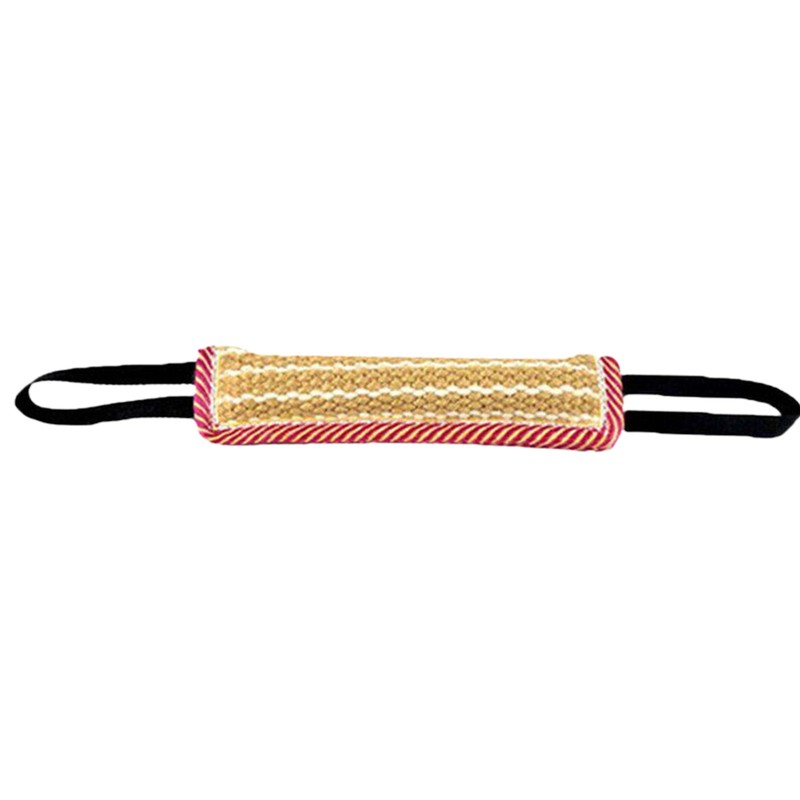 Durable Jute Dog Bite Tug Pillow with 2Rope Handles Strong Training Toys Pet