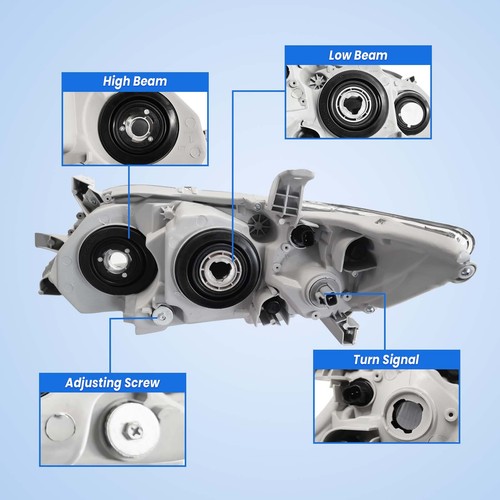 Headlights For 2010 2011 Toyota Camry Black LE SE XLE Headlamps Pair Left+Right