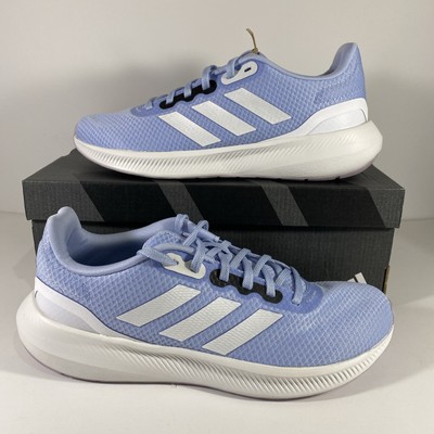 Adidas Womens Run Falcon 3.0 Shoe Size 9.5 Blue Dawn Zero Metallic Silver Dawn