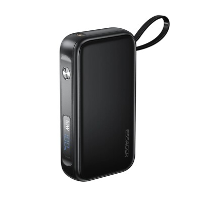 65W PD Power Bank With Built In Type C Cable For Android iPhone Laptop MacBook