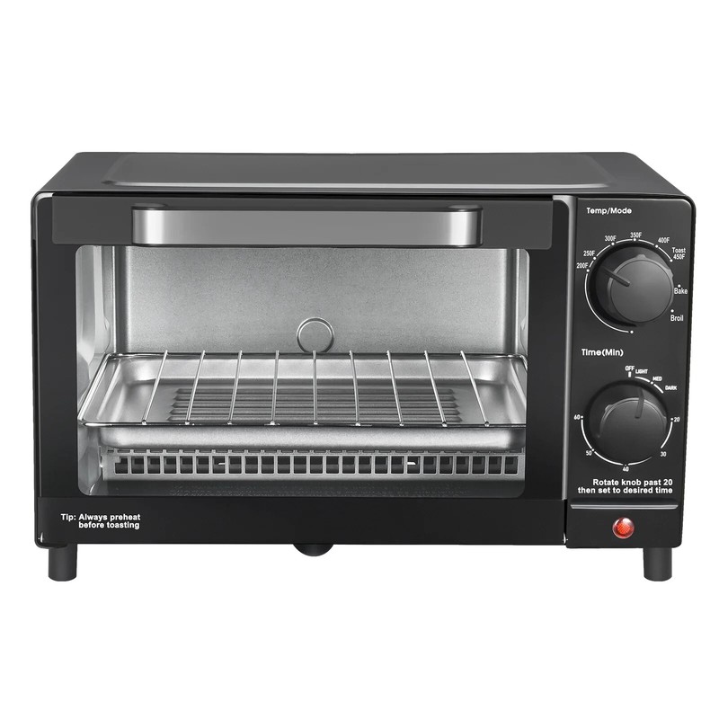 4 Slice Toaster Oven with 3 Settings, includes Baking Rack