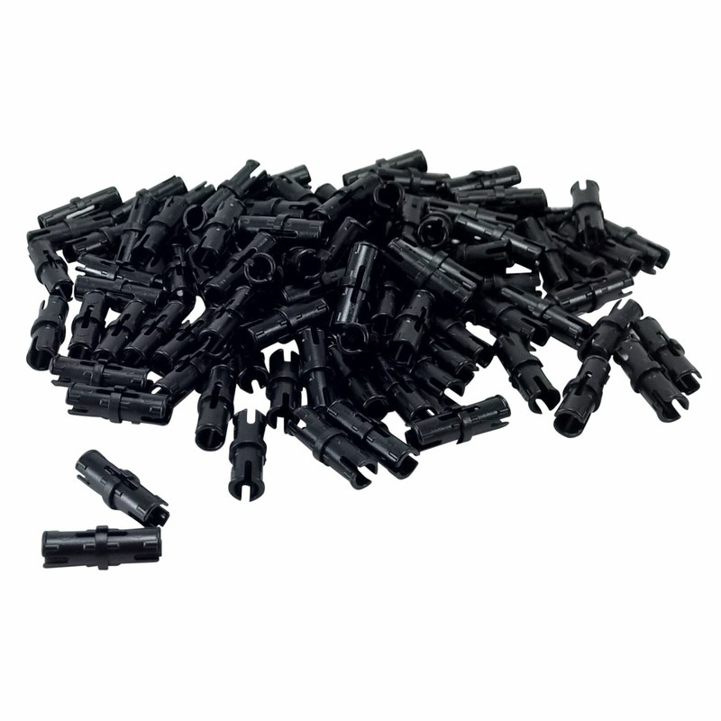 100 Lego Technic, Pin With Friction Ridges Lengthwise, Staggered, Noir