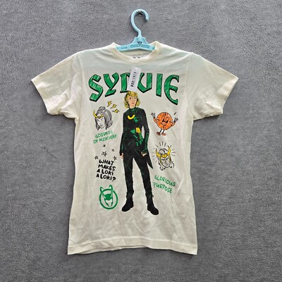 Loki Men Shirt Small White Sylvie Goddess of Mischief  Glorious Purpose NWT