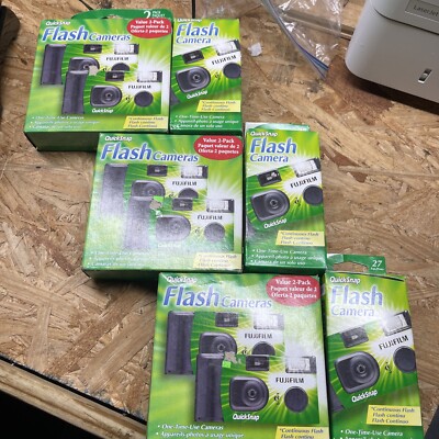 9 Pack Single Use Quicksnap Flash 400 Disposable Camera, 27 Exposure