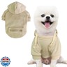 Jecikelon Pet Dog Cold Weather Coat with Pocket Winter Dog Hoodie Warm Puppy Clothes for Small Dogs Chihuahua Clothing (Beige, X-Small)