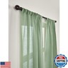 Solino Home European Flax Linen Sheer Curtain 108 Inches Long, 100% Pure Linen Aspen Green 52 x 108 Inch Long Light Filtering Rod Pocket Window Curtains Panel for Living Room, Bedroom