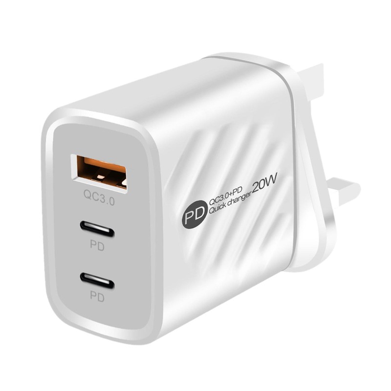 20W Fast Charger Block USB + Dual PD Port USB Type C Wall Power Adapter
