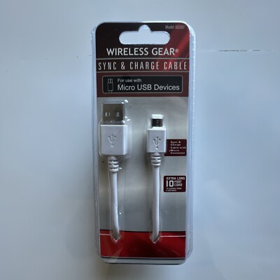 Wireless Gear Micro USB Sync & Charge Cable 10ft