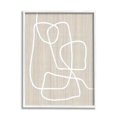 Minimal White Line Beige Grain Pattern Modern, Design by Alpenglow Workshop