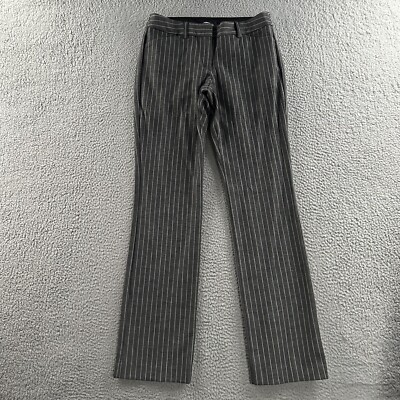 Express Womens Pants Gray Size 4 Editor Barely Boot Striped Polyester Blend