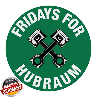 Fridays for Hubraum Auto Aufkleber Fridays for Future Greta CO2 Made in Germany