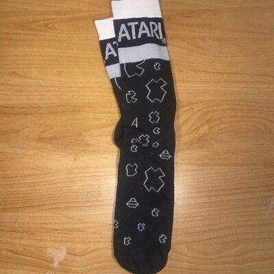 Atari Asteroids Vintage Crew Socks Black & White Super Cool RARE OSFM