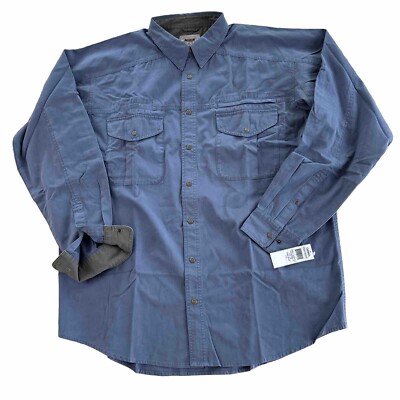 Cabela's NWT Outfitter Series Mens Slate Blue Shacket Shirt US Marshall Buttons
